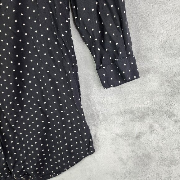 Women's Gap Black & White Polka Dot Shirt Button Down Size L - Picture 4 of 11